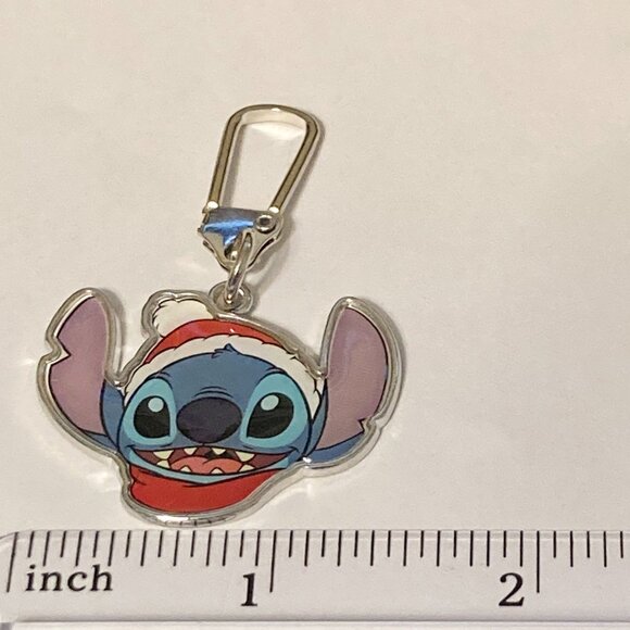 Vintage Disney Lilo & Stitch Zipper Pull Purse Bag Christmas Santa Hat Charm  ch - Picture 8 of 9